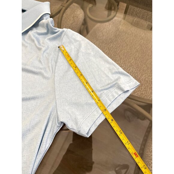 Perry Ellis Mens Light Blue Polo Shirt Size XL Slim Fit Polyester Blend - Picture 4 of 6